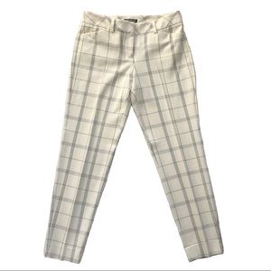 Express Editor Mid Rise Windowpane Ankle Pant